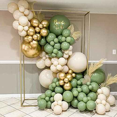 CANREVEL Sage Green Balloons - 50pcs 12 Inch Olive Green Latex Balloons for Birthday Party Baby Shower Wedding Christmas Holiday Balloon Jungle Decorations