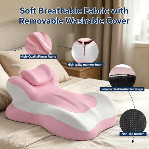 Ergonomic Memory Foam Reading Pillow Wedge for Neck & Back Support
