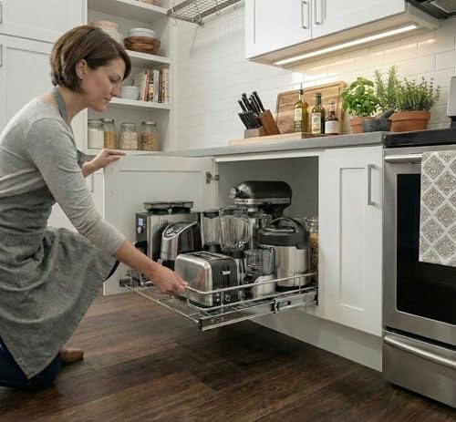 HOLDN’ STORAGE Heavy-Duty Pull Out Kitchen Cabinet Organizer 14"W x 21"D