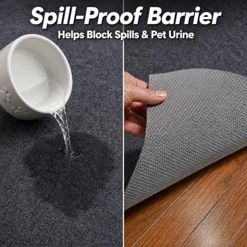 Non Slip Rug Pad 5x7 Ft - 1/4 Inch Thick Felt and Rubber Backing, Carpet Padding for Hardwood Floors - Rectangular Variation