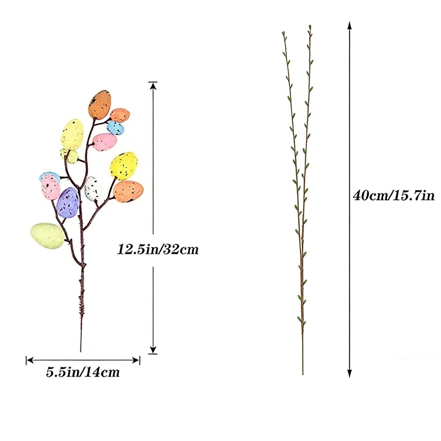 SBOQIXFM Artificial Easter Spray Vines with Pastel Eggs and Berries Spring Floral Stems, Easter Egg Twig Branches for Floral Arrangements, Centerpieces & Wreath Decorations (26 Pcs)