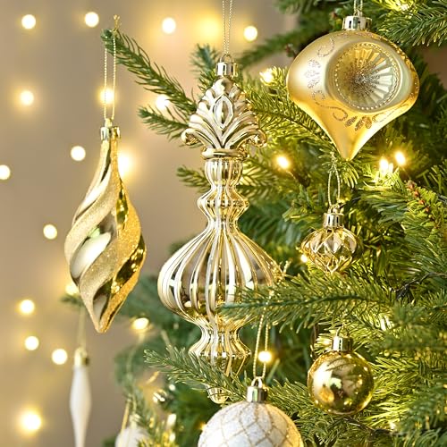 Valery Madelyn White Gold Christmas Tree Decorations Set 100pcs - Modern Holiday Ornaments