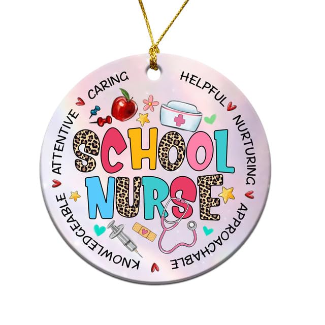 MEDROC Mr09 School Nurse Christmas Ornament - 2025 Ceramic Holiday Decor