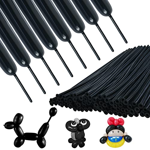 MOMOHOO 135PCS Black 260 Balloons, Long Latex Balloons for Animals Balloons