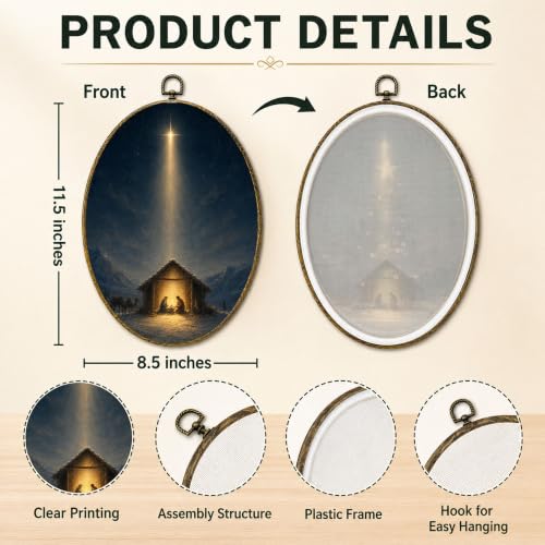 Nativity Star Oval Wall Art - HPCHENG Nativity Star, Religious Christmas Decor