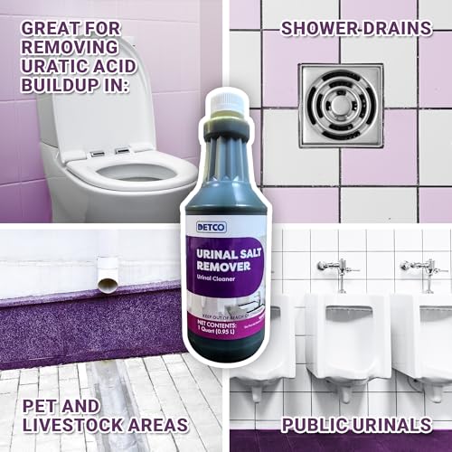 Urinal Salt Remover Concentrate 32 Fl Oz - Safe on Pipes, Odor & Rust Removal