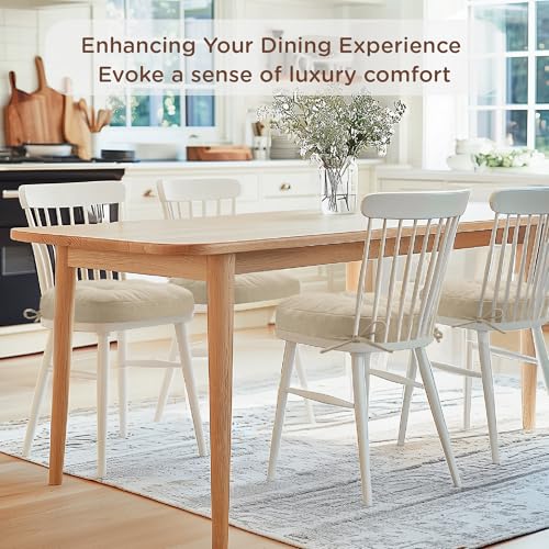 Kitchen Chair Cushions 6 Pack Thick Memory Foam Seat Pads Non-Slip Water-Resistant