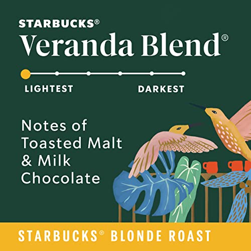 Starbucks Ground Coffee Veranda Blend Blonde Roast - 6 Pack of 18 oz Bags - Light, Smooth Coffee