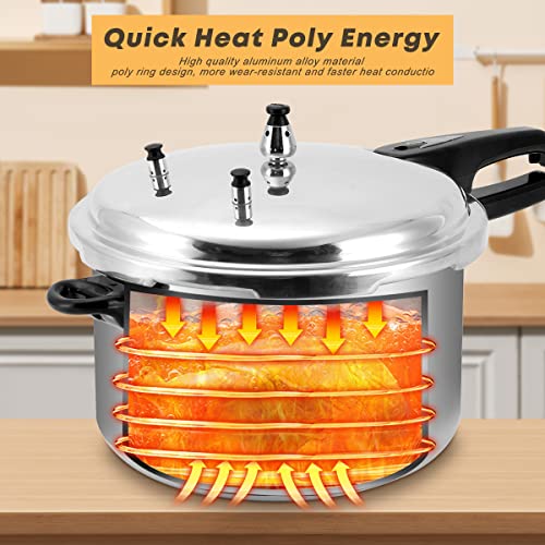 12 Quart Aluminum Pressure Cooker & Canner - Large Capacity Food Preserving