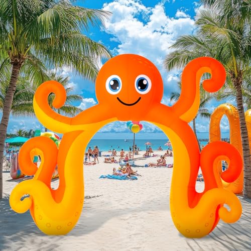 Octopus Inflatable Arch 9FT Outdoor Sea Theme Party Decoration - Bright LED Lights