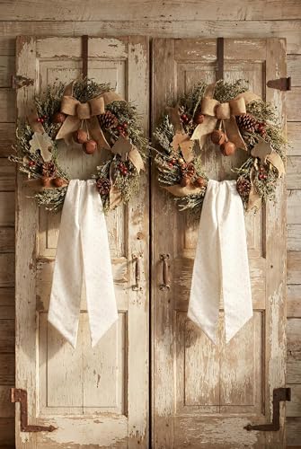 White Rhinestone Wreath Sash 54x5 Inch Double Pack for Door Decor, Wedding & Holiday