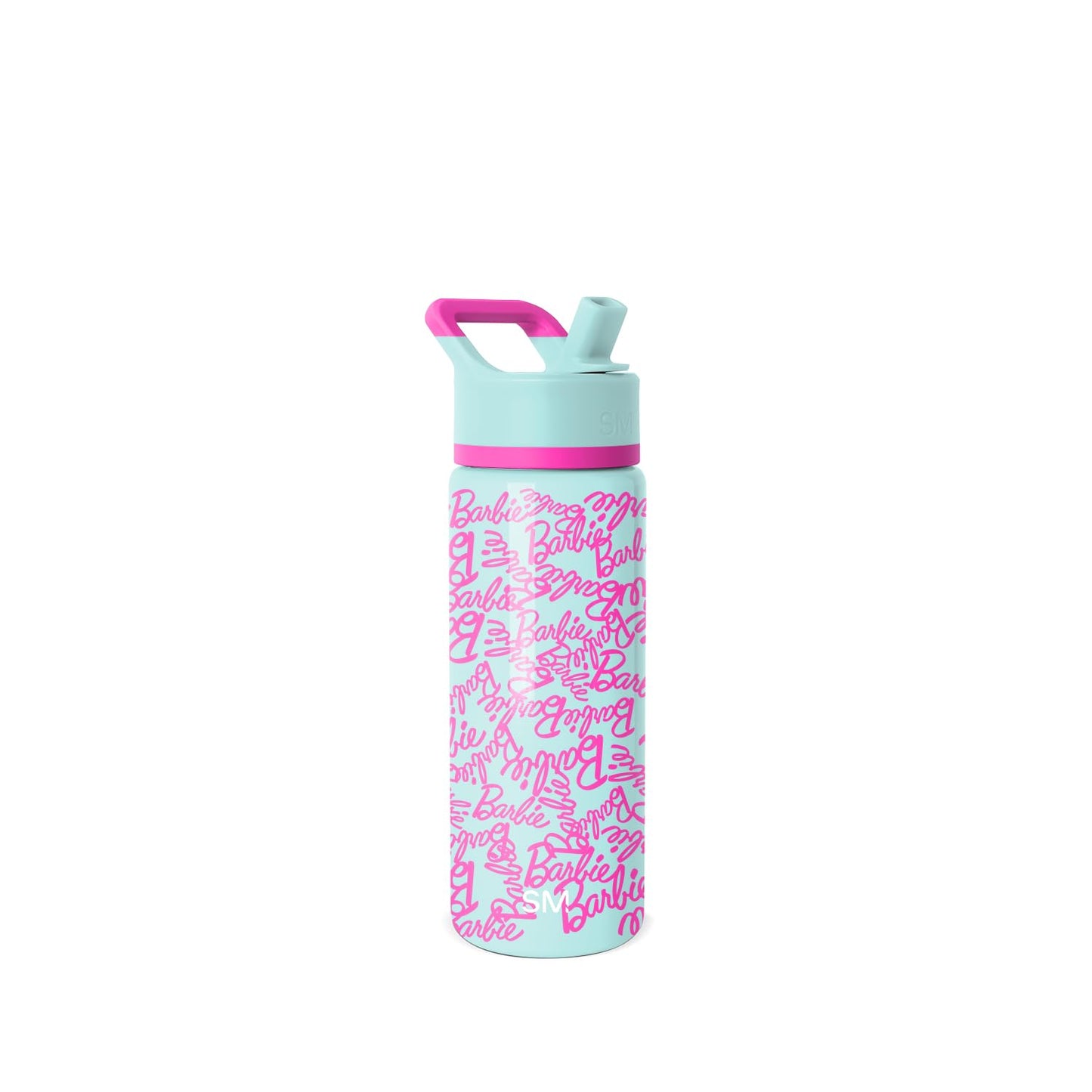 Simple Modern Kids Summit Water Bottle with Straw Lid | Mattel Barbie 18oz Stainless Steel Cup Insulated Tumbler for Girls, School | Barbie Cursive