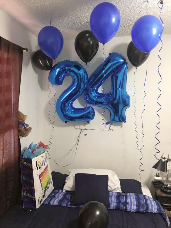 Number 14 Balloon - 40 Inch Navy Blue Birthday Decoration for 14th Year Celebration