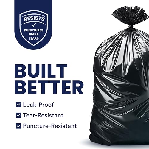 Heavy Duty Trash Bags 55-60 Gallon 1.0 Mil Black Garbage Can Liners - Variation of THIS Listing