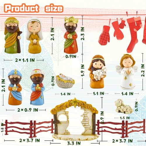 Nativity Advent Calendar 2026 Kids Christmas Nativity Set 24 Figures
