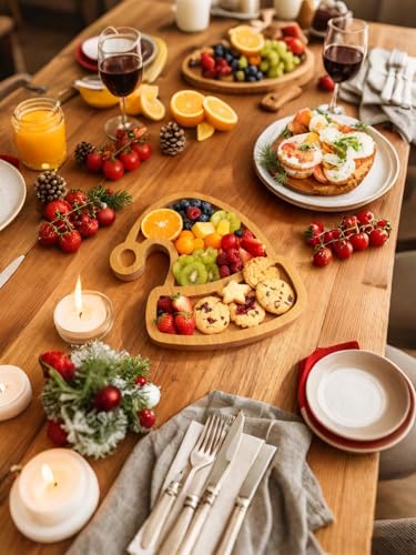 Christmas Hat Cheese Board & Serving Platter - Wooden Fruit Plate & Candy Tray