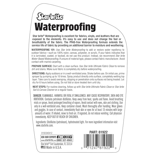 Star Brite Waterproofing Spray 22oz - PFAS-Free Fabric & Surface Protector