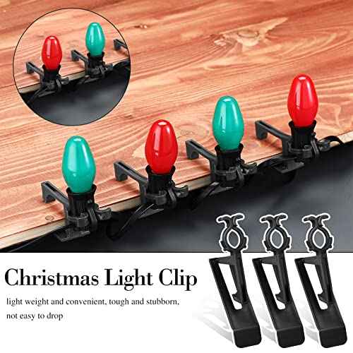 40-Piece Christmas All-in-One Light Hangers - Plastic Gutter, Shingle, & Mini Light Clips (Black, Works with C7, C9 & Mini Lights)