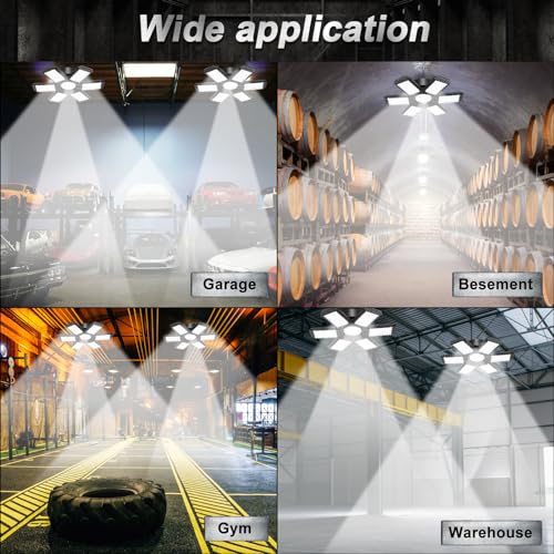 AUDLES 200W LED Garage Lights 4 Pack, Bright Ceiling Shop Lights, 6500K