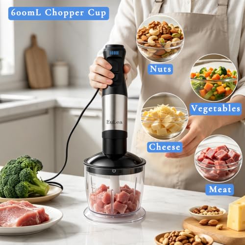 8-in-1 Immersion Blender Kit 1200W 5-Speed Hand Blender with Accessories