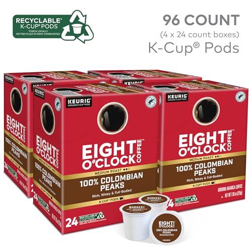 Eight O'Clock Coffee Colombian Peaks Single-Serve Keurig K-Cup Pods,