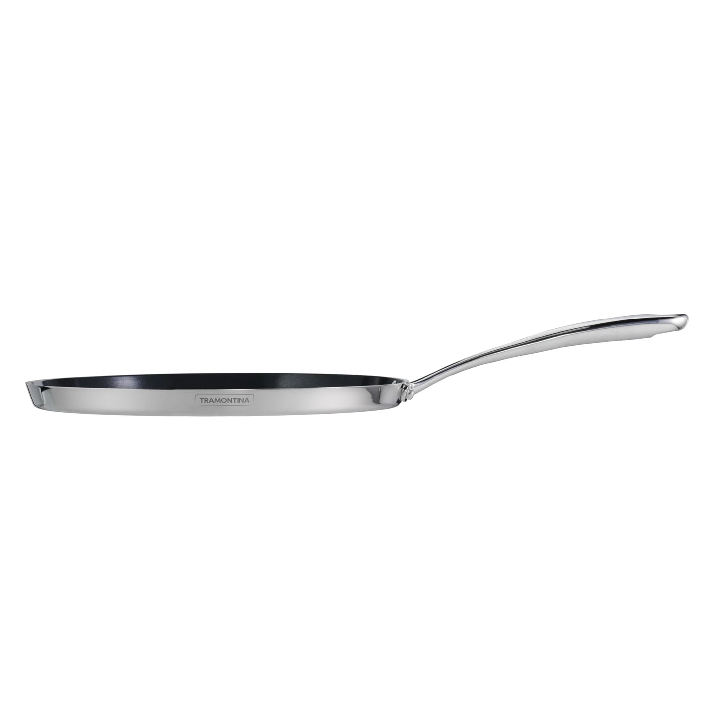 Tramontina Utsava 11-Inch Tri-Ply Clad Stainless Steel Ceramic-Coated Dosa Tawa, Non Stick Tava Pan for Roti, Crepe Pan, Comales para Tortillas, Pancake Griddle, Nonstick Flat Skillet