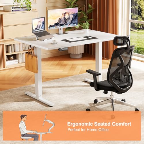 Sweetcrispy White 40x24 Inch Electric Standing Desk with Memory Presets