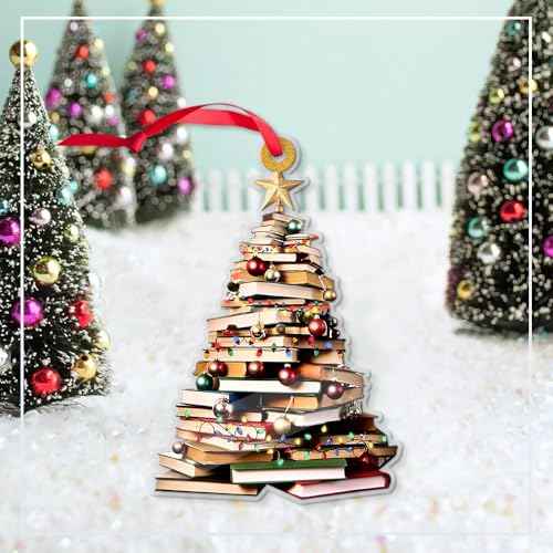 Book Lover Christmas 2025 Gift ? Unique Acrylic Decoration for Readers, White Elephant Present for Teen Girls & Women, Holiday Reading Keepsake for Bibliophiles