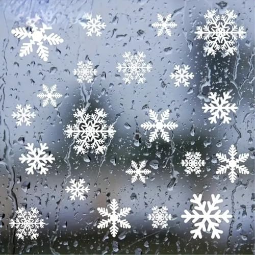 114Pcs Christmas Decorations Window Stickers Clings Snowflakes