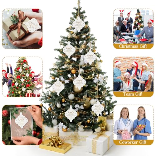 Sieral 30Pcs Christmas Thank You Ornaments Bulk Gift for Coworkers Team Staff Office Xmas Decorations