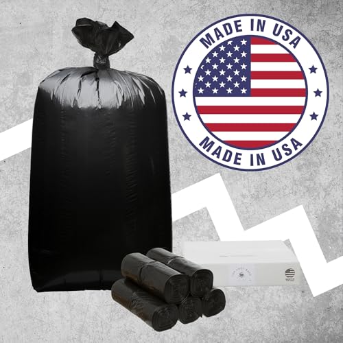 55-60 Gallon Heavy-Duty Black Garbage Bags 38x58 Inch 1.2 Mil Bulk Pack