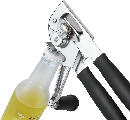 Easy-Grip Manual Can Opener by [Brand Name] - Ergonomic Hand Crank for Seniors & Arthritis | Heavy-Duty Design for Large Cans