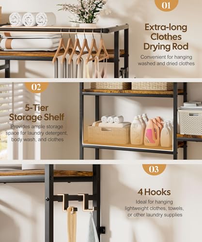 Homde Over The Washer and Dryer Storage Shelf: 5-Tier Heavy Duty