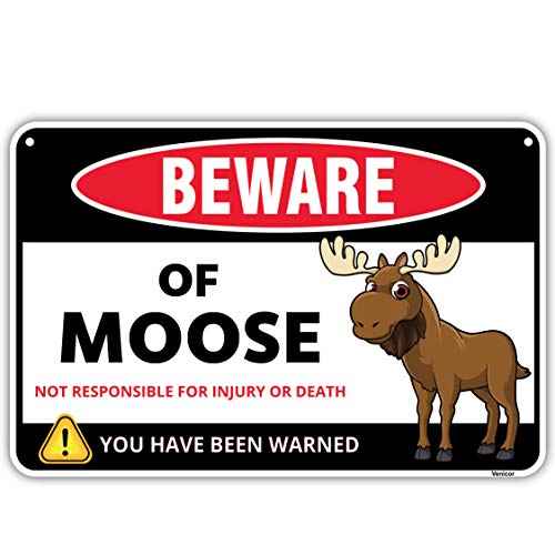 Venicor Moose Sign Decor - 8 x 12 Inches - Aluminum - Moose Gifts Home Wall Decorations
