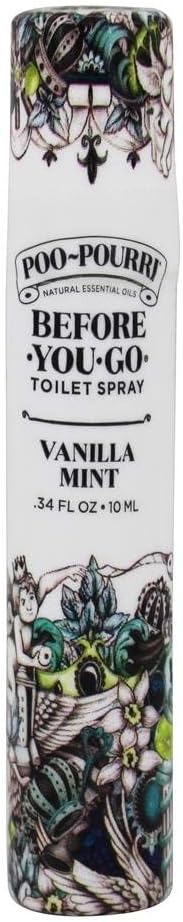 Poo-Pourri Vanilla Mint Toilet Spray 10ml | Instantly Trap Odor with Plant-Based Ingredients & Essential Oils