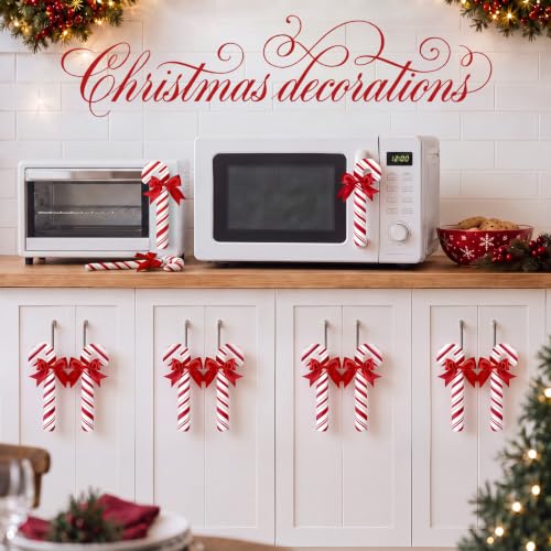 Christmas Candy Cane Cabinet Handle Covers Set - Festive Kitchen Decor, 10 Pack