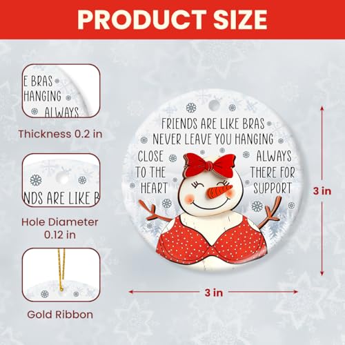 Friendship Christmas Ornaments 2025, Funny Friends Gifts for Hanging Christmas Decorations, Cute Friendship Ornaments for Women, Sisters, Double Sided Ceramic Ornament, Bestie Gifts