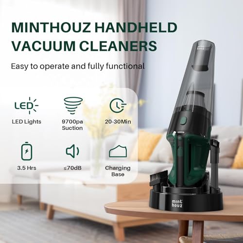 Cordless Handheld Vacuum Cleaner 9700Pa Suction LED Light Rechargeable