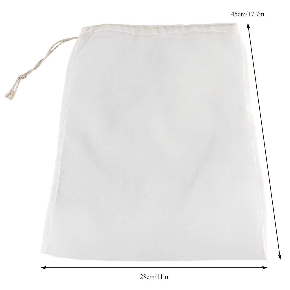 100 Mesh Food Grade Wine Filter Bag Reusable Home Brew Beer Making Extra Fine Extraction Sack Best for Straining Food Nut Milk Brewing Needs(28x45cm)