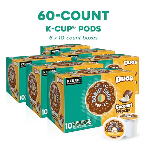 The Original Donut Shop Coconut + Mocha Coffee Pods, Medium Roast, Pack of 60 - Keurig Compatible