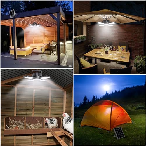 Solar Shed Light Outdoor Indoor Black 176LED Motion Sensor with Remote & 5 Modes