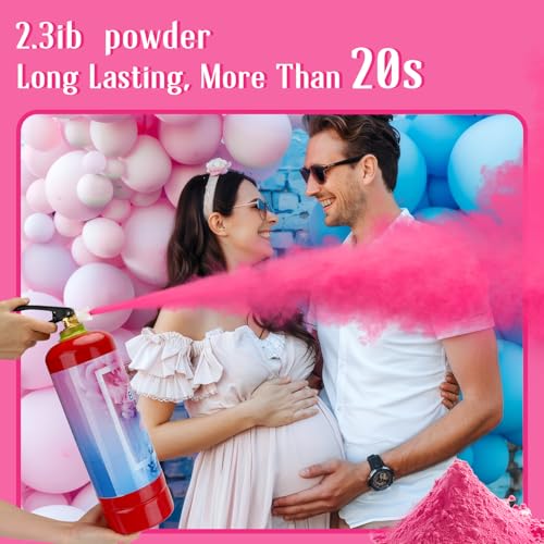 Pink Giant Gender Reveal Fire Extinguisher 2 Pack - Baby Girl Reveal Party Decorations