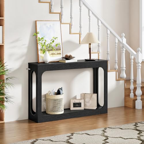 CHOEZON Black Console Table 47.2 inches Minimalist Entryway & Living Room Decor