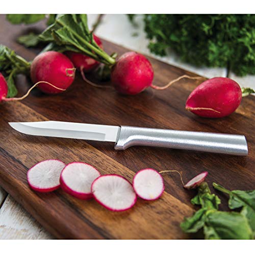 Paring Knife Set with Silver Handles - 3-Piece Kitchen Utility Knives - Gift Set (S01) - Made in USA