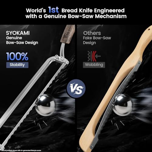 SYOKAMI 2026 Bow-Design Bread Knife for Homemade Bread, Right-Handed