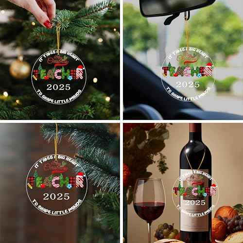 Teacher Stocking Stuffers for Women Ornament for Women Merry Christmas 2025 for Teacher Appreciation Week Gifts Christmas Tree Ornaments