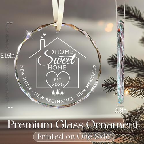 House Warming Gifts New Home, Housewarming Gifts for New H ome 2025, Home Sweet Home Glass Ornament 2025 New Home GIF ts for Couple First Christmas in New House Christmas Tree Ornaments
