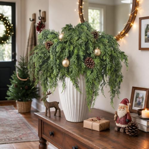 6 Pcs 32" Lifelike Touch Artificial Christmas Cedar Branches for Vase