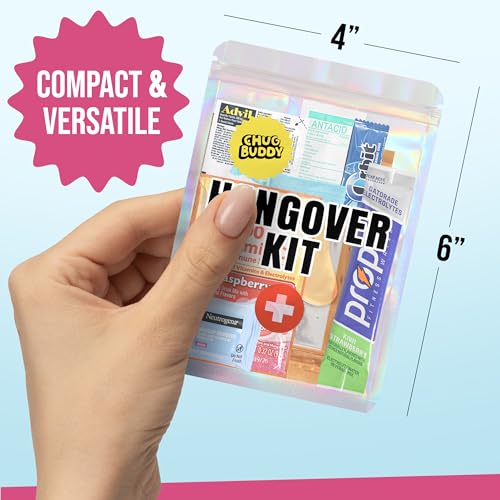 Premium Hangover Kits (6 Pack) for Bachelorette Parties, Weddings & Birthdays - Pre-Filled Party Favors