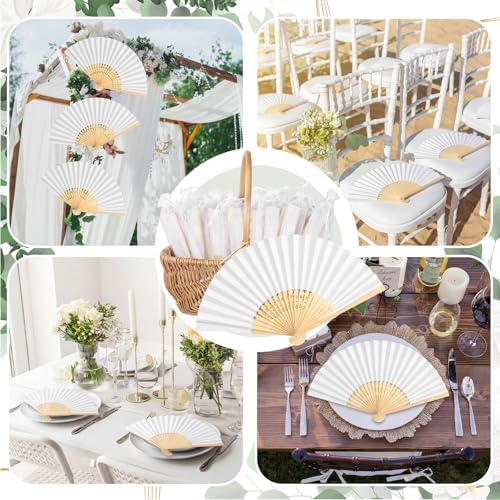 101 Pack Wedding Fans for Guests - DIY Foldable Hand Fans Bulk Set